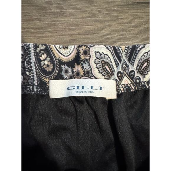 Gilli Black Tan Elastic Waist Side Slit Maxi Skirt Sz XL (READ-see measurements) - Picture 5 of 5